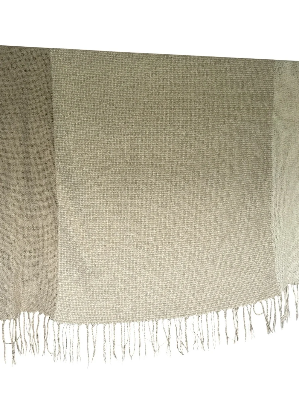Crate & Barrel Letti Ombré Throw 50x70 Neutral Blanket Fringe Cottage Minimalist